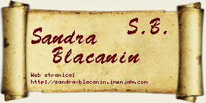 Sandra Blaćanin vizit kartica